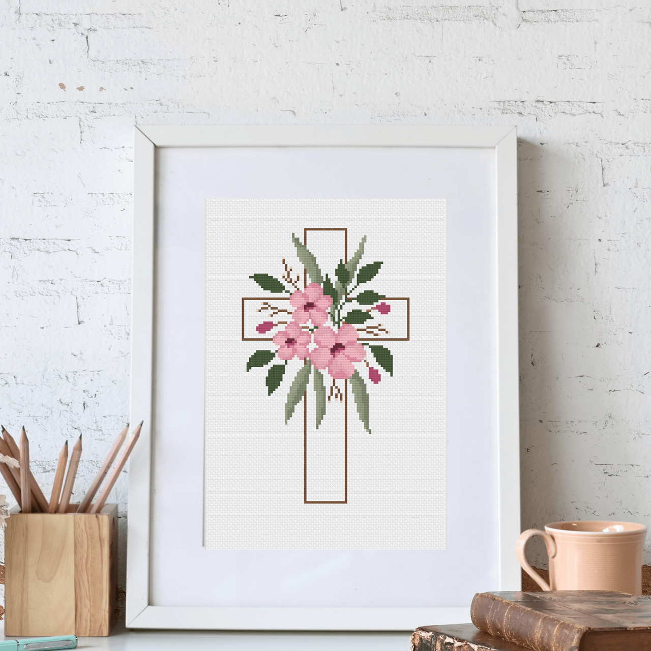 Religijny wzór haftu krzyżykowego