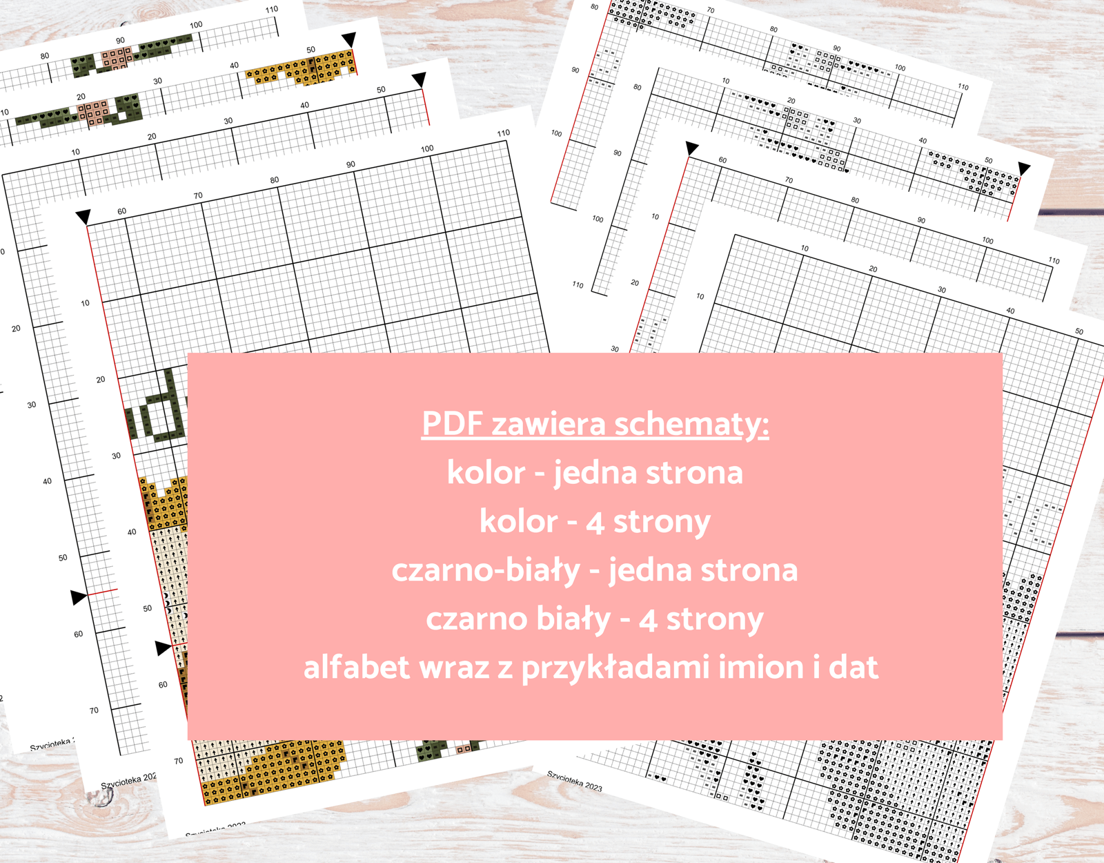 Haft krzyżykowy - wzór