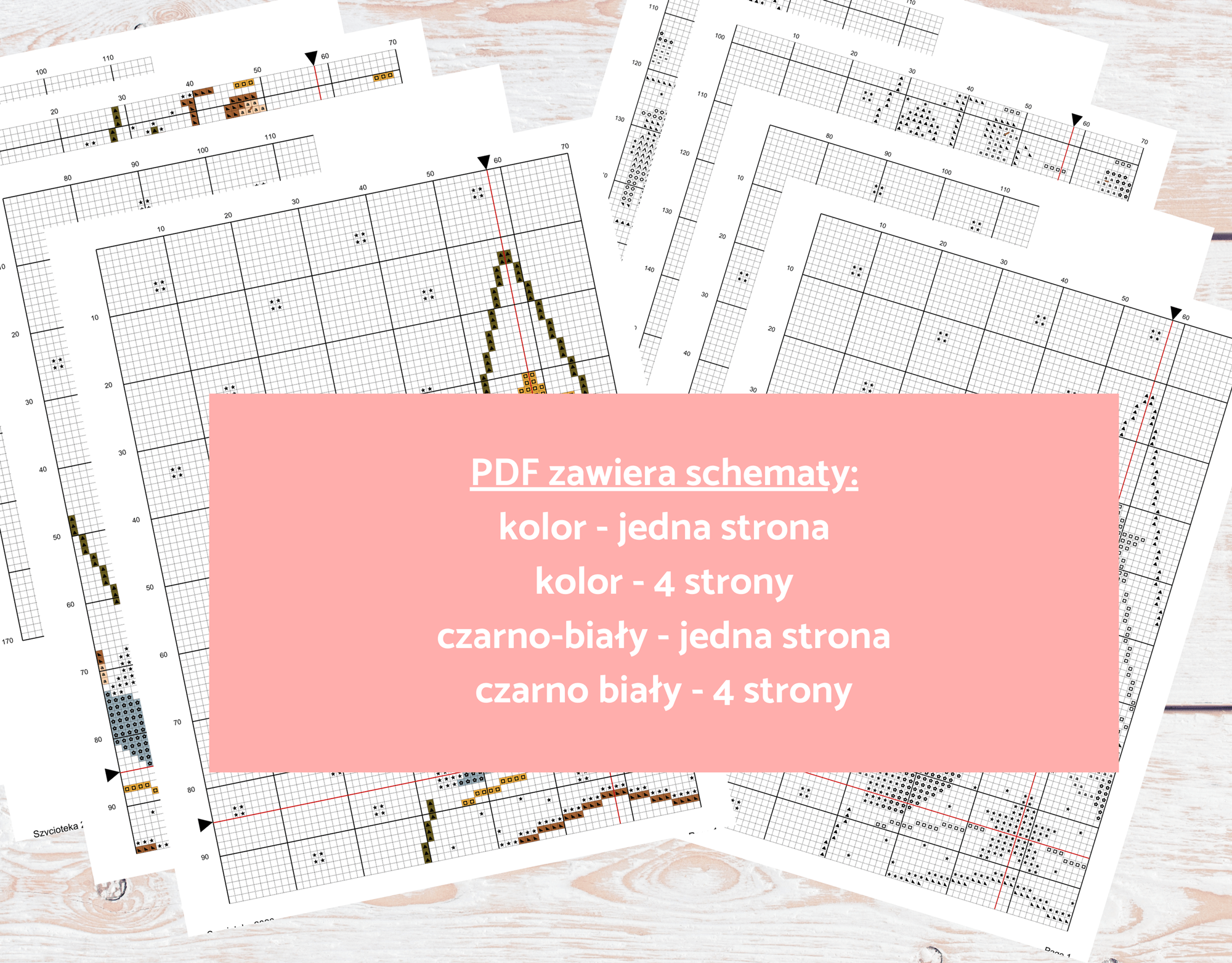Haft krzyżykowy - wzór świąteczny