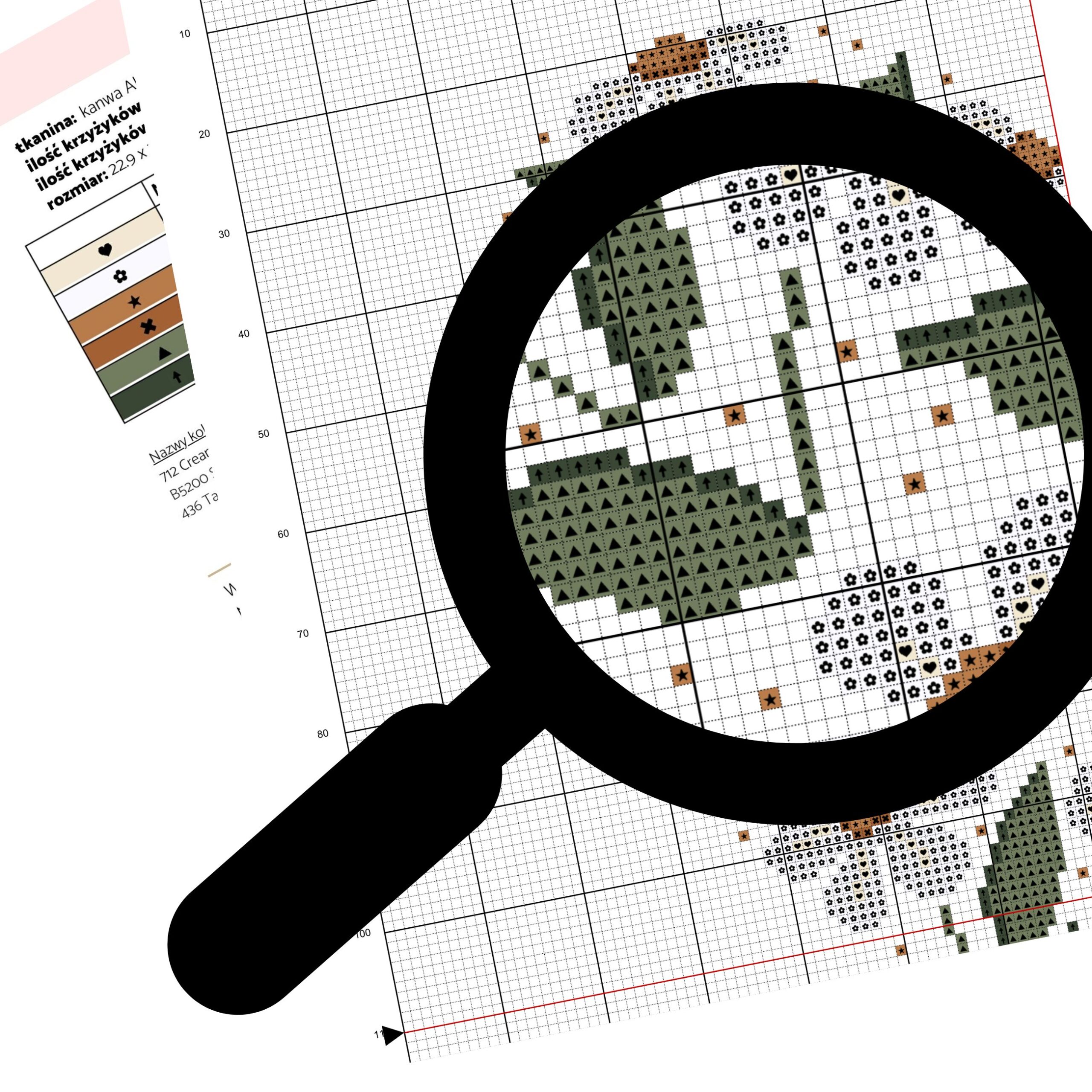 wzór serca do wyszycia haftem krzyżykowym