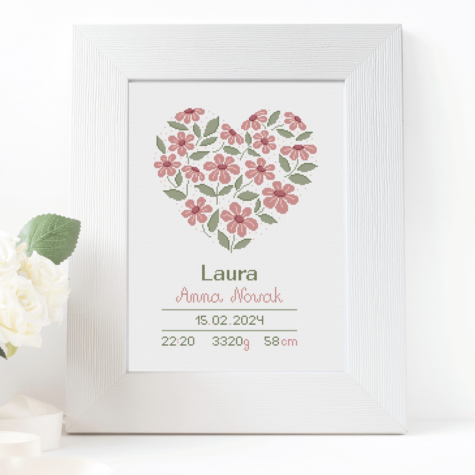 Metryczka - haft krzyżykowy