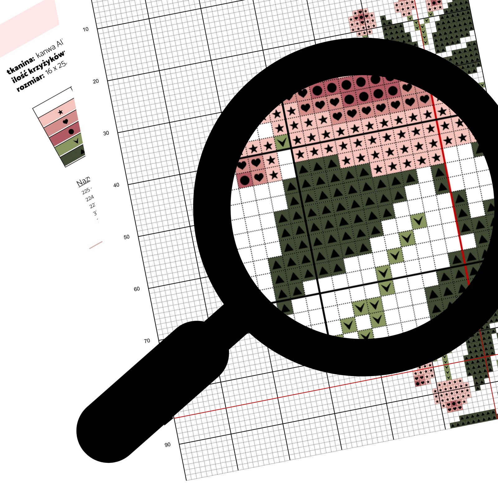 wzór liczony do wyszycia haftem krzyżykowym