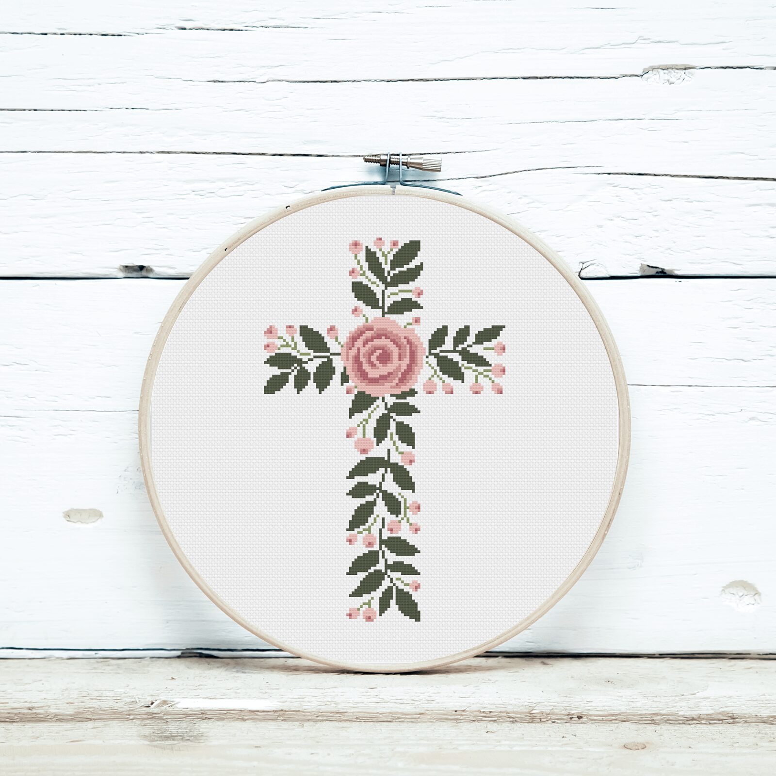 haft krzyżykowy - religijny wzór