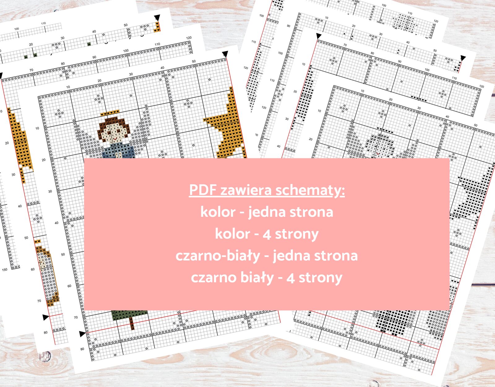 haft krzyżykowy - wzór