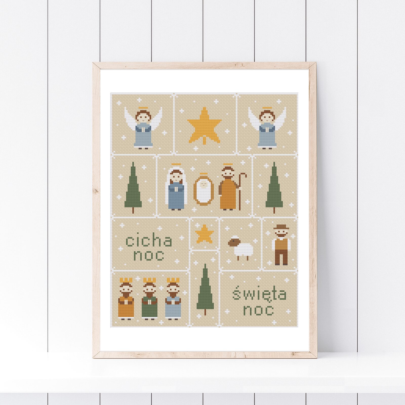 obrazek Bożonarodzeniowy do wyszycia haftem krzyżykowym