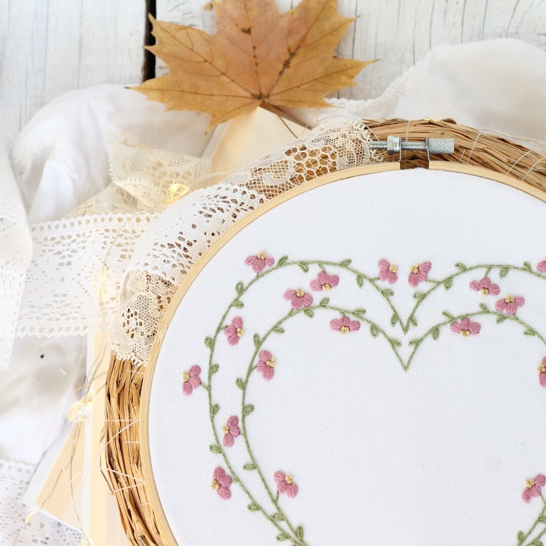 Haft płaski - wzór serca